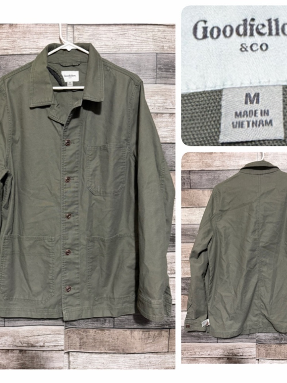 Goodfellow & Co Canvas Chore Jacket Men’s M Green Button Front Casual